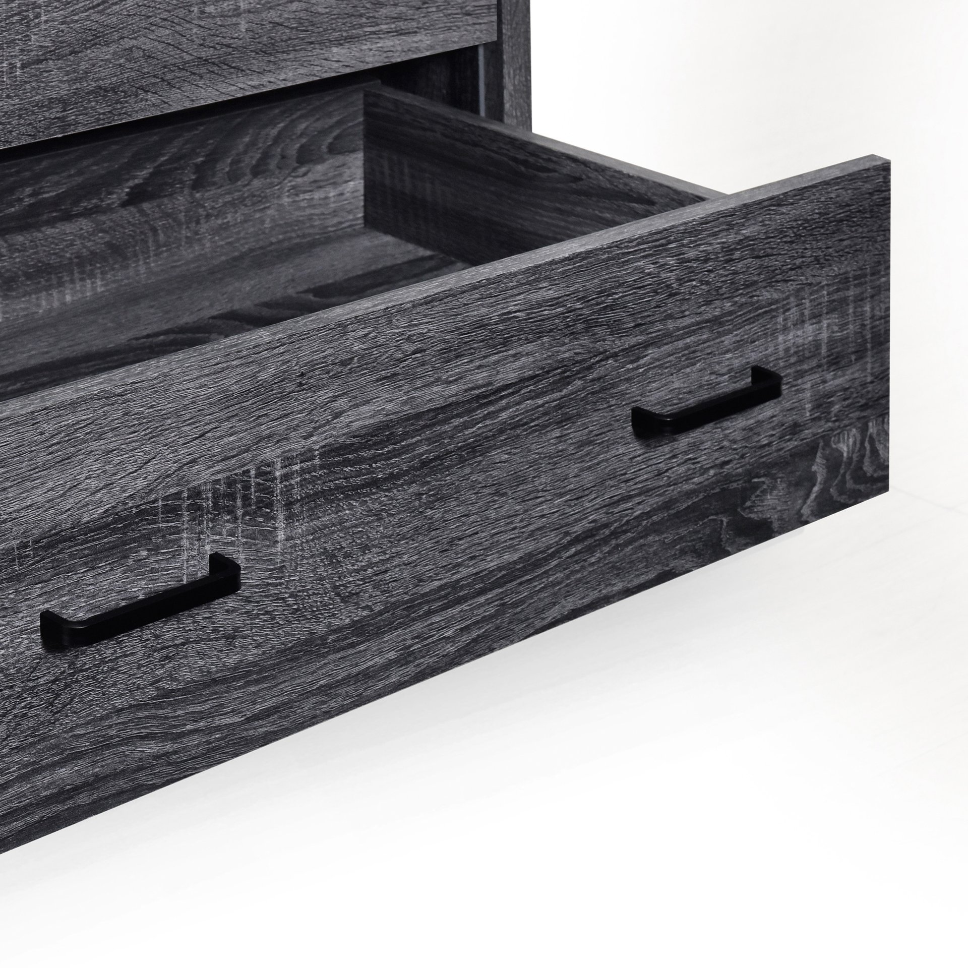 Titeca - Contemporary Wood 5 Drawer Dresser - Dark Gray - Image 14