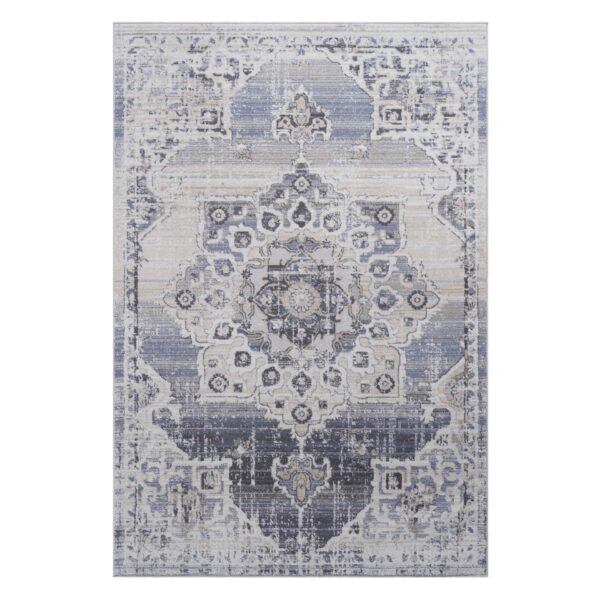 Payas - 2' X 3' Medallion Area Rug - Cream / Blue