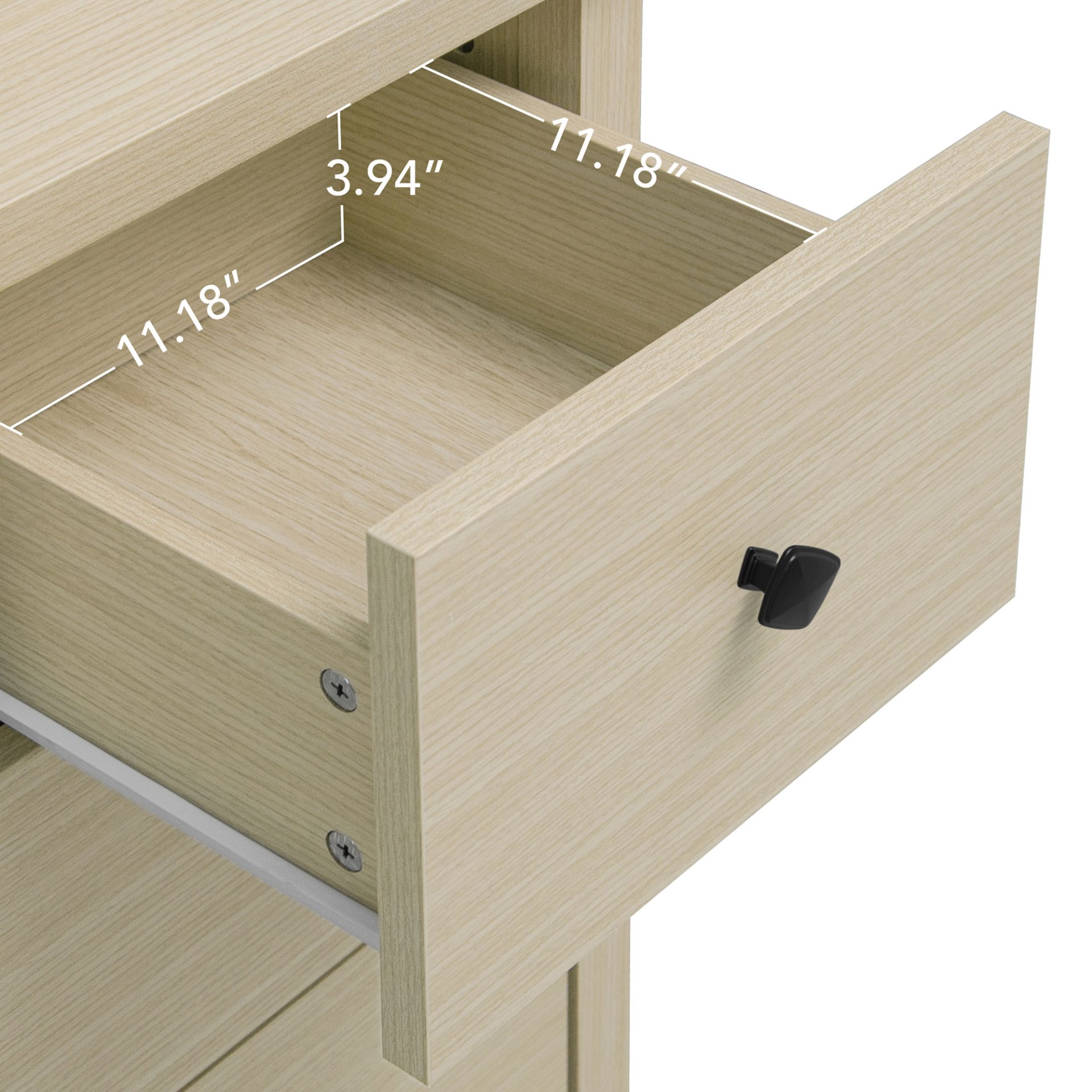 Modern 2 Door 3 Drawer Storage Cabinet, Buffet Cabinet With 2 Embossed Door For Living Room, Kitchen, Entryway - Natural - Image 7