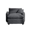 Classic Modern Deep Seat Sofa With Footstool And Pillow Corduroy Living Room & Bedroom - Gray - Image 7