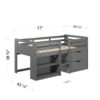 Fabiana - Twin Loft Bed With Storage - Gray - Image 10
