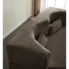 Floor Sofa With 2 Pillows, Convertible Plush Corduroy Foam Filled Sleeper Sofa Bed - Coffee - Image 9