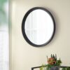 Transitional Decor Style Mango Wood Wall Mirror Wall Decor With Frame Of Solid Mango Wood For Bathroom, Entryway Console Lean Against Wall - Black - Image 13