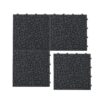 Interlocking Deck Tiles Plastic Waterproof Outdoor All Weather Anti-Slip Bathroom Shower Balcony Porch Strong Weight Capacity Upto 440 Lbs, Pebble Stone Pattern Pack Of 60 - Black - Image 15