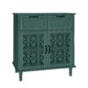 2 Door 2 Drawer Cabinet, American Furniture, Suitable For Bedroom, Living Room, Study - Dark Green - Image 9