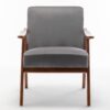 Accent Chair, Classic Mid Century Modern For Extra Seating - Gray - Image 3