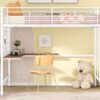 Full Loft Bed With Desk And Grid - White - Image 12