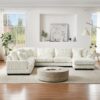 Oversized Sectional Sofa U - Shaped Sofa Couch Modern Sofa Upholstered In Soft Corduroy With A Chaise Lounge For Living Room - Beige - Image 12