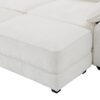Free Combination Modular Convertible Sectional Sofa Bed Set, 4 Seat Upholstered Sleeper Corner Couch, Deep Seat Loveseat With Ottoman - White - Image 8