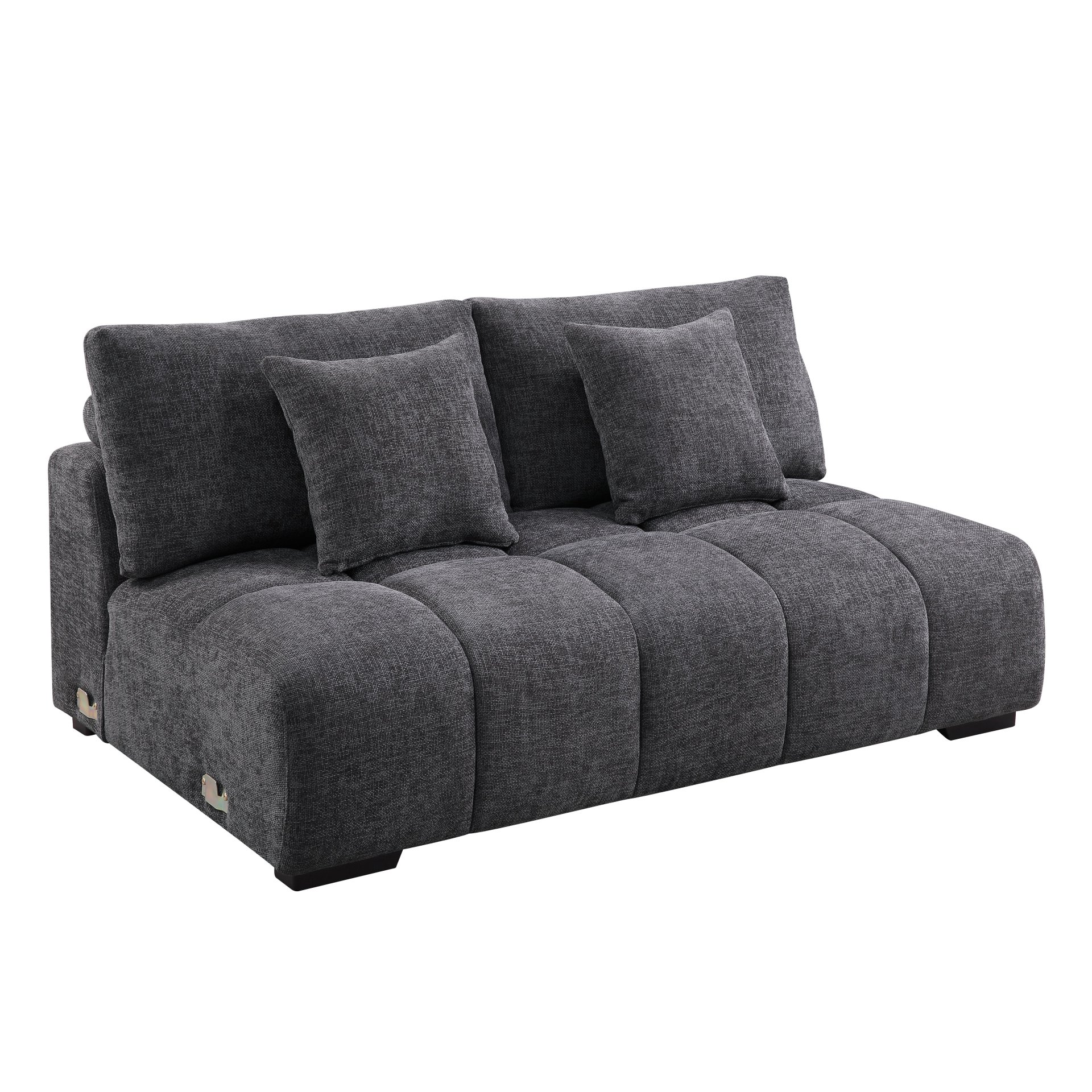 Chosen - Sectional Sofa With Toss Pillows With 2 Chaises With Ottoman - Gray - Image 13
