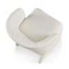 Modern Accent Chair White Single Sofa Chair, Upholstered Side Chair Teddy Comfy Chair For Dining Room / Bedroom / Living Room / Reception 1 Piece - Off White - Image 11
