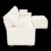 Elegant 3 Seater Sofa Set With Ottoman And Pillows, High Resilience Cushions - White - Image 19