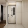 Scalable - Shower Door With 1 / 4" Clear Tempered Glass And Aluminium Alloy Frame - Matte Black - Image 2