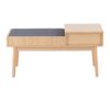 Telephone Contemporary Bench With Pull Out Drawer - Natural / Gray - Image 4