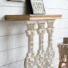 Classic Vintage Wash Console Table With Wood Top - Brown / Antique White - Image 5