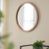 Circle Wall Mirror With Wooden Frame, Wall Mirror For Living Room - Brown - Image 4