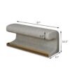 ModernLeather Upholstered Entryway Bench With LED Sensor Light Ottoman For Living Room, Or End Of Bed - Gray - Image 3