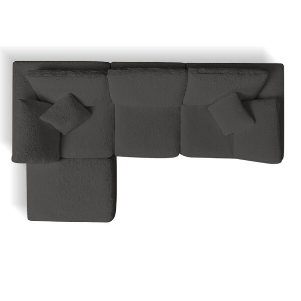 Cloud L Shape Modular Sectional Sofa With Ottoman, 3 Seater Convertible Couch - Gray