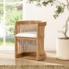 Lilith - Curved Upholstered Dining Chair, Stain Resistant High - White Pepper - Image 7