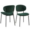 Boucle Dining Chairs, Dining Chairs With Metal Legs For Dining Room, Kitchen, Living Room (Set of 2) - Dark Green - Image 15