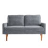 Loveseat Sofa, European Style With Sleek Design, Modern & Vintage Flair, Upholstered 2 Seater Couch - Gray - Image 2
