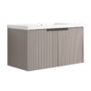 Contemporary Wall Mounted Bathroom Vanity With Resin Sink, Soft Close Doors - Khaki - Image 11