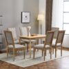 French Country Dining Chairs (Set of 6) Elegant Cane Back & Upholstered Seats Rustic Solid Rubberwood - Grayish Green - Image 4