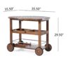 Wood And Aluminum Bar Cart With 2 Shelves - Oak / Silver - Image 3
