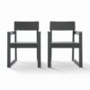 5 Piece Outdoor Dining Set For 4, Patio Table With Umbrella Hole And 4 Armrest Chairs For Backyard - Gray - Image 10