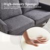 Mid Century Modern Loveseat Sofa, 2 Seater With USB & Removable Pillow Cover - Gray - Image 6