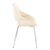 Fabrico - Mid-Century Modern Accent Dining Chair (Set of 2) - Chrome / Cream - Image 3