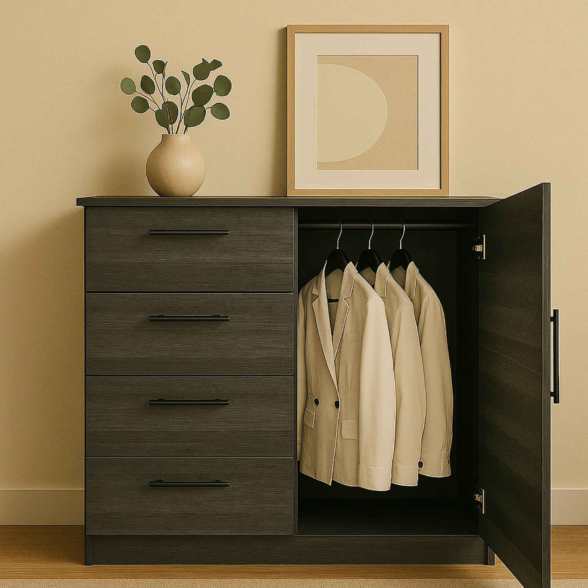 Robin - Gentleman's Chest In With Extra Deep Drawer Storage And Eco Friendly Wood - Gray - Image 2