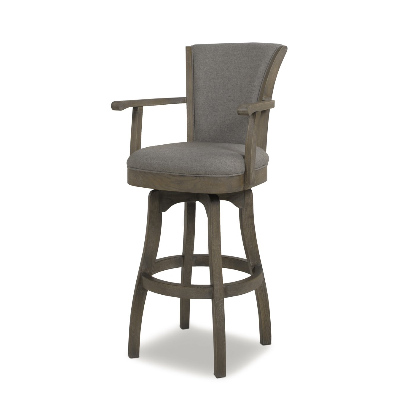 Williams - Swivel Bar Stool With Armrests - Heathered Gray - Image 6