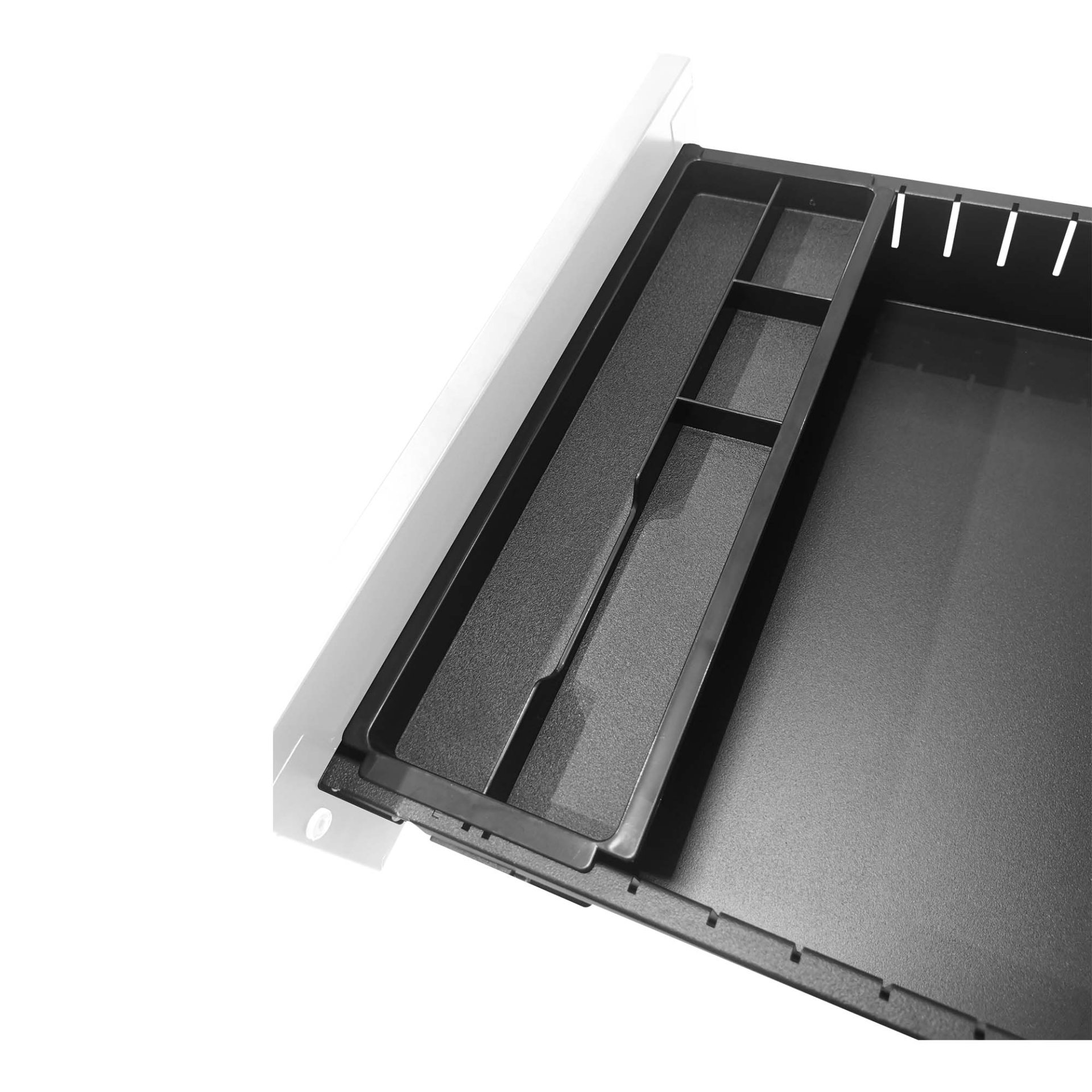 Mobile 3 Drawer File Cabinet With Lock, Metal Organizer For Home Office - Black - Image 12