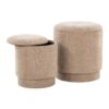 Marla - Upholstered Contemporary Ottoman Set - Brown - Image 4