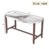 Counter Height Bar Table, Faux Marble Dining Table For Kitchen, Living Room, Or Balcony - White - Image 3