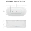 Acrylic Freestanding Bathtub-Acrylic Soaking Tubs, Fluted Style Freestanding Bathtub With Integrated Slotted Overflow And Brushed Nickel Toe-Tap Drain, 02149-Bn - Glossy White - Image 3