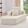 Special Shaped Frame For Oversized Modular U Shaped Sectional Floor Couch, Convertible Compressed Couch Spacious Foam Filled Sofa - Beige - Image 4