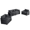 Warm And Cozy Home Theater Style Sofa Set With Soft Cushions - Gray - Image 7