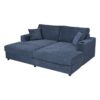 Oversized Loveseat Chaise Lounge Sectional Sofa Bed Corduroy Sleeper Sofa With 2 USB Ports, 2 Cup Holders And 2 Throw Pillows For Living Room And Bedroom - Blue - Image 12