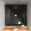 Shower Base, Anti Slip Center Drain Single Threshold - Black - Image 4