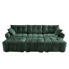 Elegant Textured 3 Seater Sofa Set With 3 Ottomans And Pillows Frame - Green - Image 15