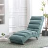 Ergonomic Electric Massage Chaise Lounge With Remote Control, 5 Modes For Relaxation - Teal - Image 2