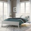 King Platform Bed With Slat Headboard - White - Image 2