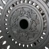 Elegant Cast Aluminum Round Bar Table With Romantic Filigree Design - Copper - Image 9