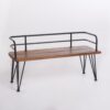 Outdoor Bench With Powder Coated Iron Frame - Teak - Image 5