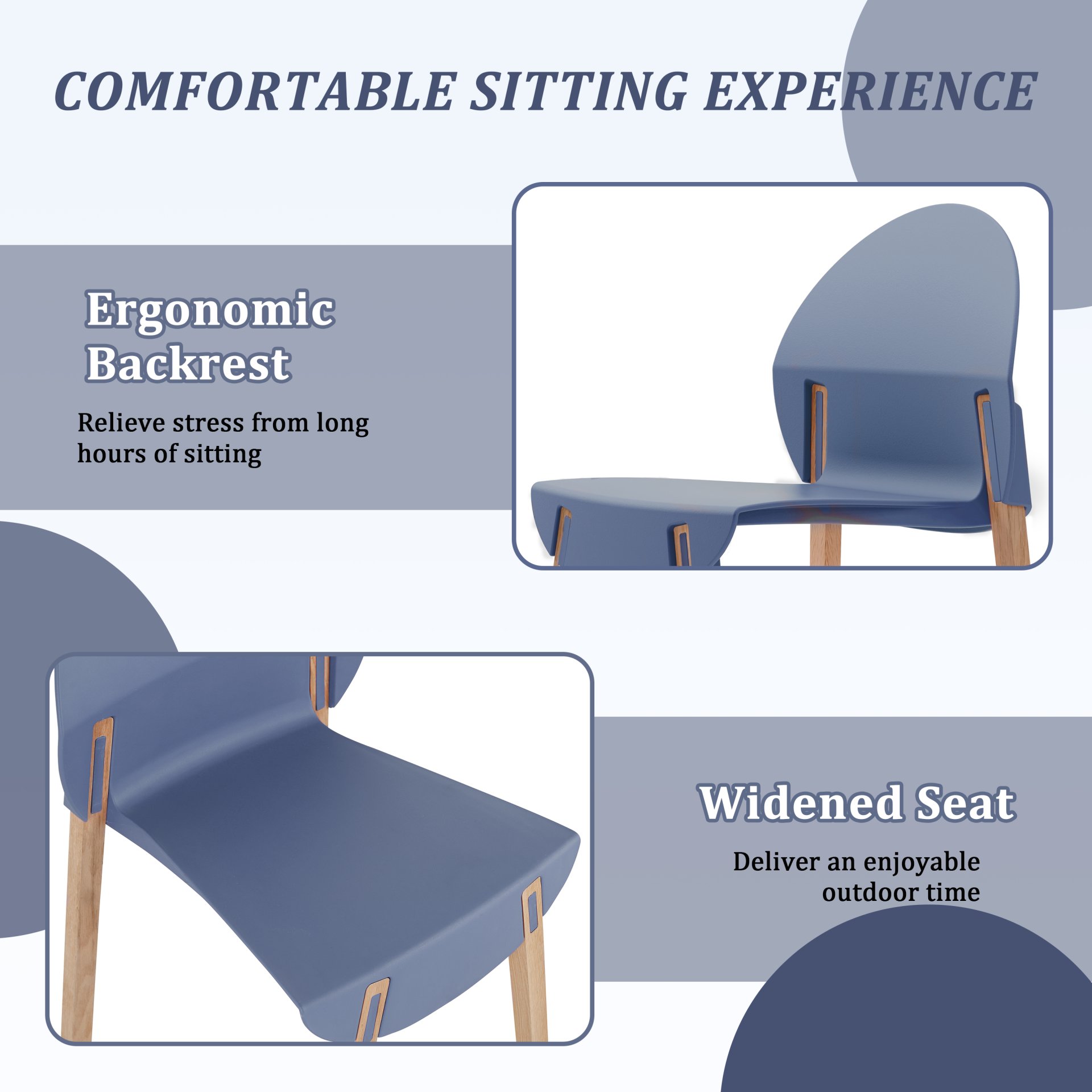 4 Piece Set Of Single Chairs With Table - Grey / Blue / White - Image 10