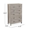 Titeca - Contemporary 5 Drawer Dresser - Oak - Image 3
