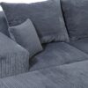 4 Piece Modular L Shaped Sectional Sofa With Spacious Chaise Lounge Corduroy Upholstery - Gray - Image 13