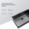33" X 19" X 10" Undermount Kitchen Sink 16 Gauge Single Bowl - Gunmetal Black - Image 7
